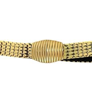 Vintage 70s Gold Metal Fish Scale Stretch Belt Disco Size Medium/Large